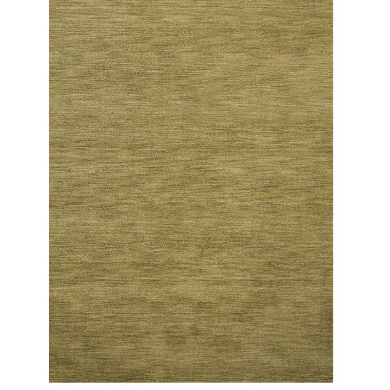 Housel Hand Knotted Loom Wool Eco-Friendly Area Rugs - 6' x 9', Rectangle, Olive Color, Plain Solid Design, High Pile Thick Handmade Anti Skid Area Rugs for Living Room, Bed Room