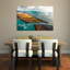 Oiseaux de la lagune glaciaire - Affiche murale abstraite et contemporaine représentant un paysage côtier-876415652
