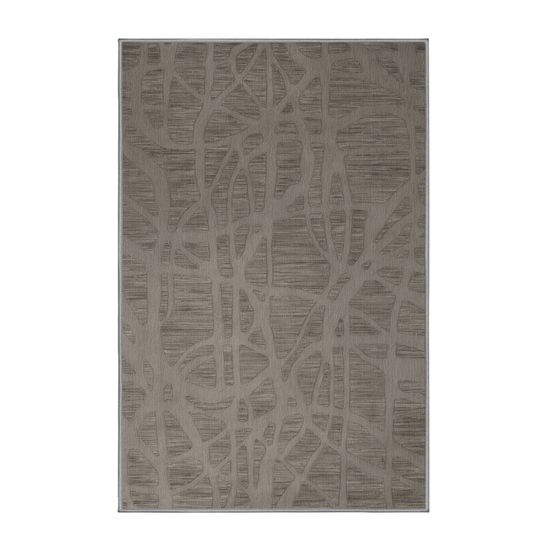 Tapis abstrait gris lavable à la machine, Rectangulaire 8 pi x 12 pi