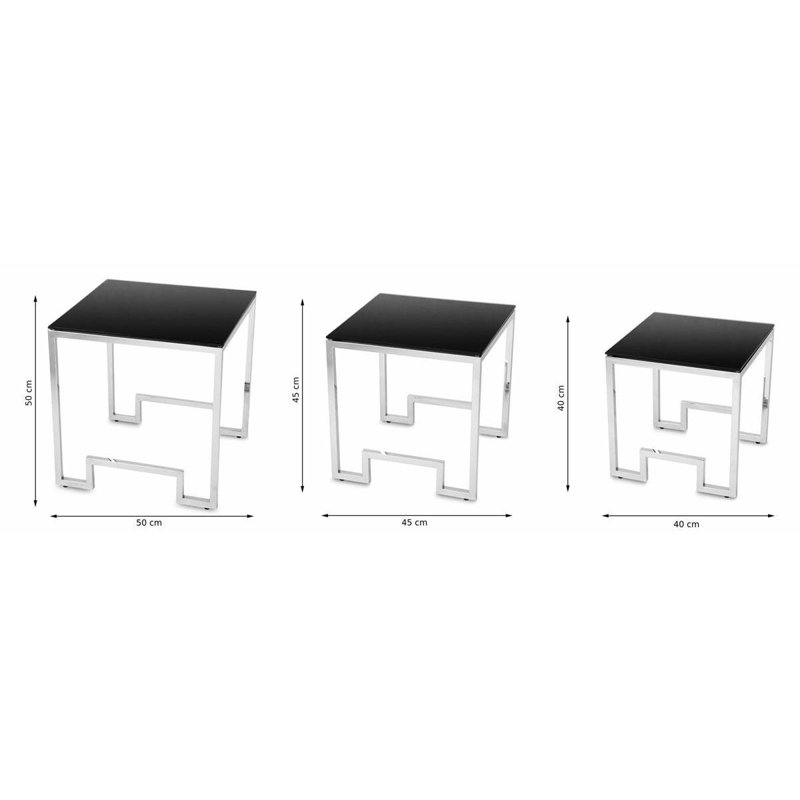 Exley Glass Top Sled Nesting Tables