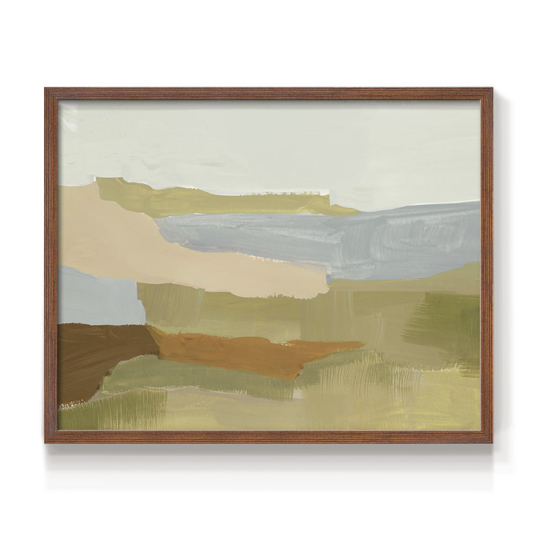 Stacked Landscape IV - Reproduction encadrée - Restickable, H 22 po x l 28 po, Noyer