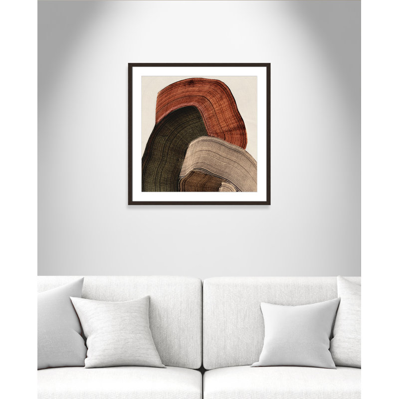 «Folded Earth I» par Casa Fine Arts, Noyer à grain ouvert, L 27,5 po x H 27,5 po, Imprimé mat
