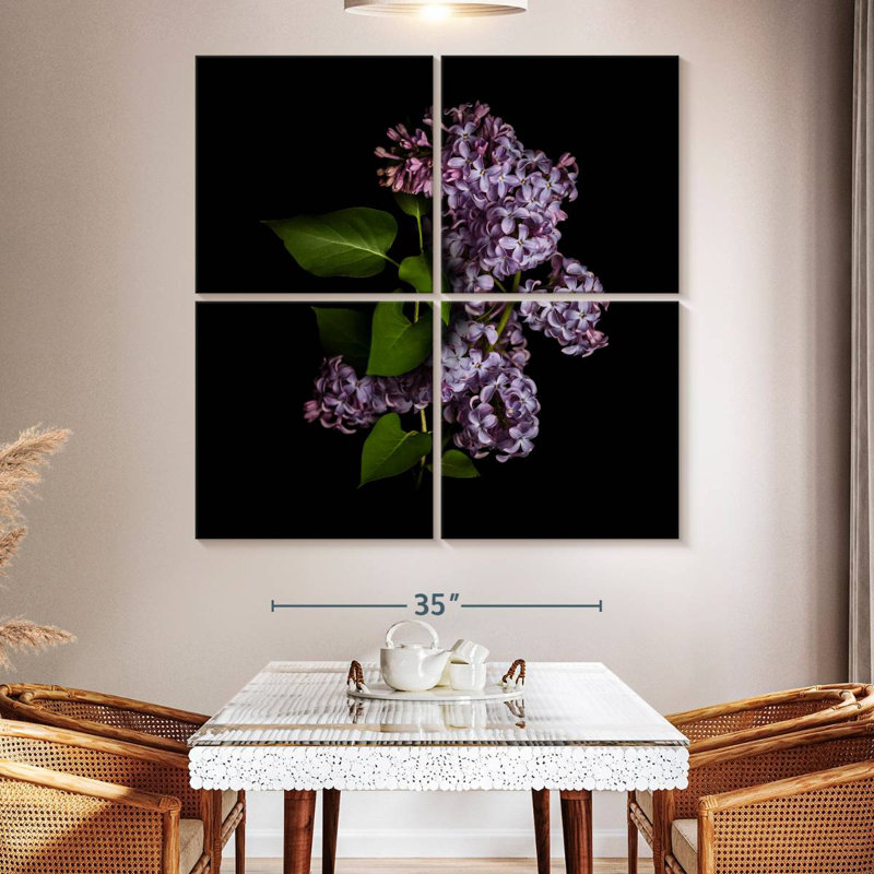 Harnek lilas dans le noir, H 50 po x l 50 po