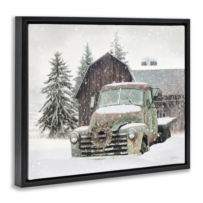 Camion et grange d'hiver rustique