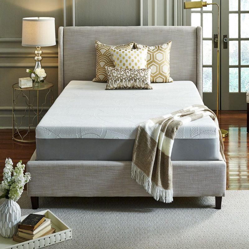 Matelas en mousse viscoélastique moyenne Alwyn Home, Lit simple, 10"