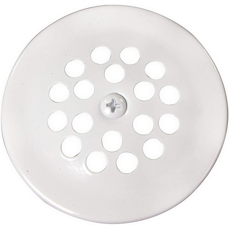 Westbrass 1-1/2” Coarse Thread Bathtub Strainer Grid Drain, Powder Coat White