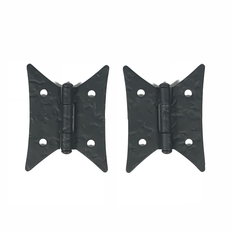 Black Rough Iron Butterfly Cabinet Hinge, 2-5/8"