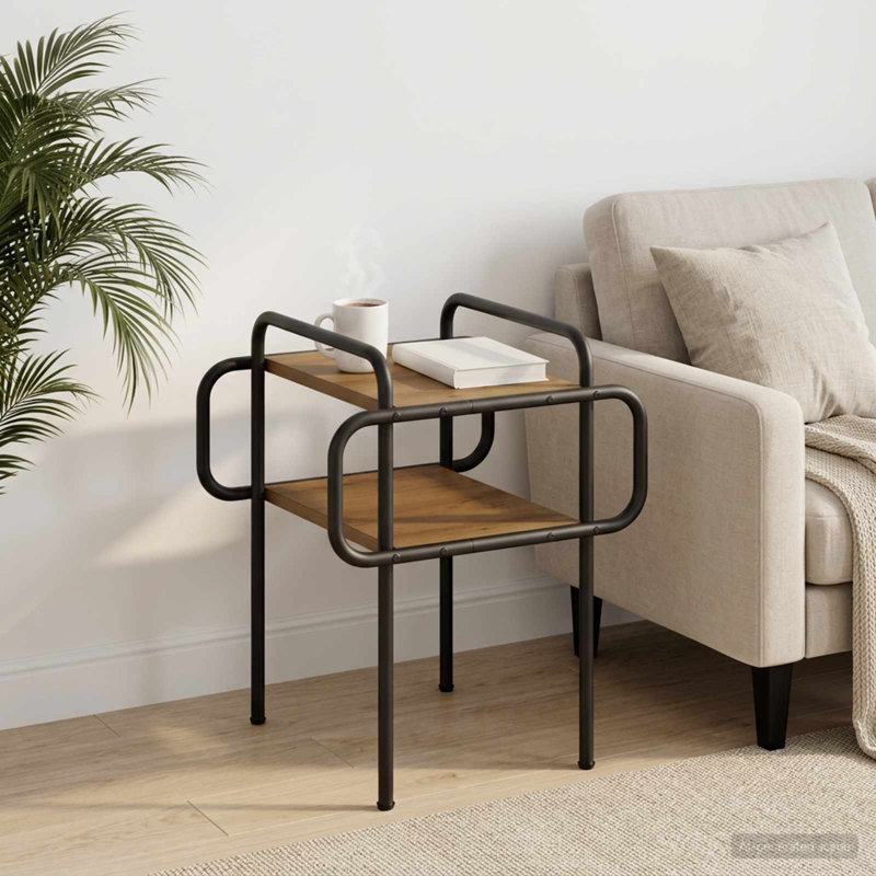 Coffee Table, 51cm H x 40cm W x 40cm D, Artisan Oak, Artisan Oak / Black
