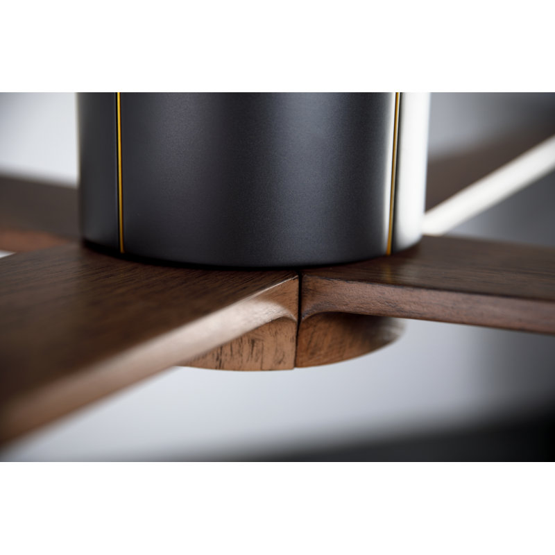 Nouveau 56'' Ceiling Fan, Dark Bronze/Brass, Mahogany, Wall Control