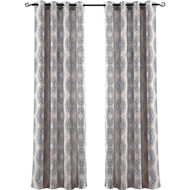 Ishpeming Room Darkening Curtain Pair, 52“ W x 108" L, Beige/Gray