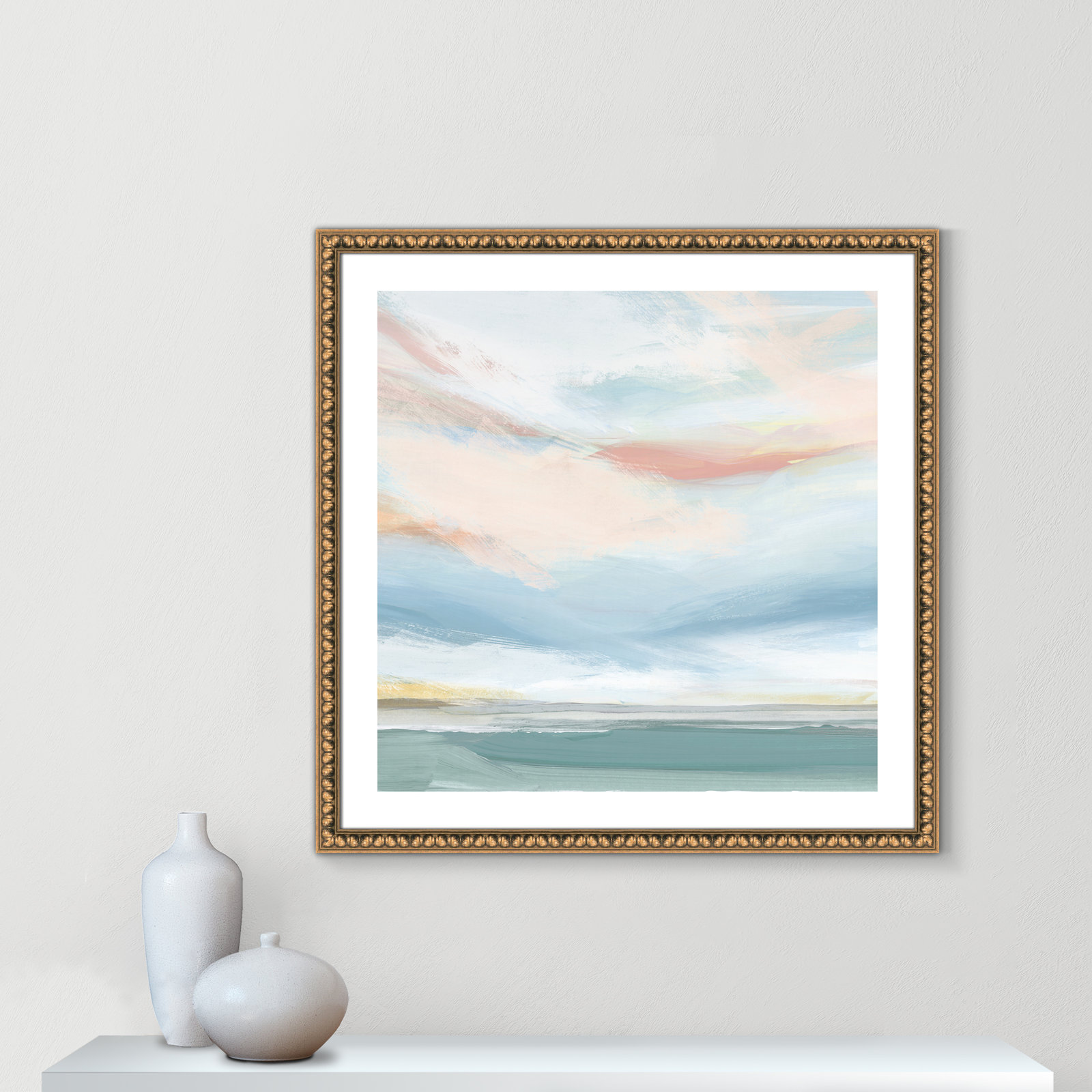 Delphi "Sweetness I" Painting by Isabelle Z, 33.25" H x 33.25" W x 0.88" D, Gold Bead Framed Paper