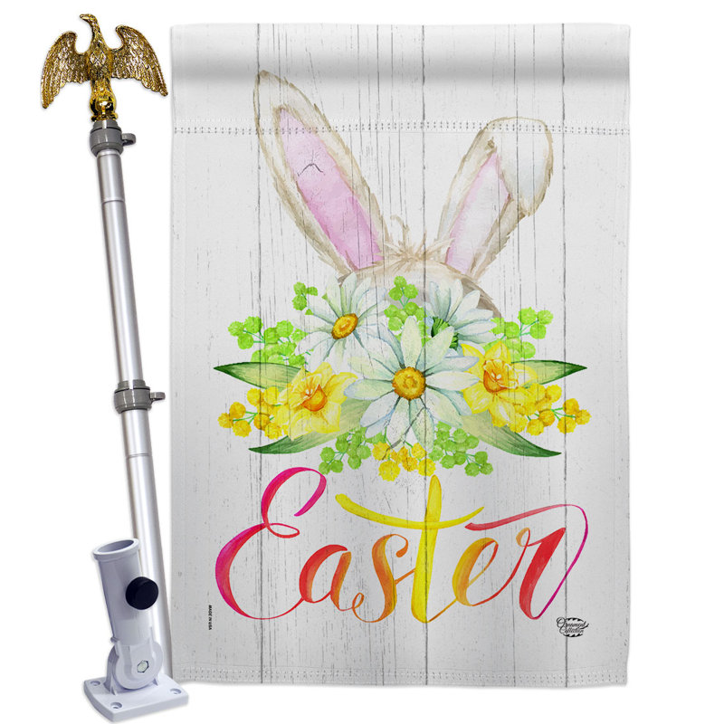Double Sided 40'' H x 28'' W Polyester Easter Flag Set