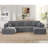 U-Shape Modular Sectional Sofa with No Assembly Required