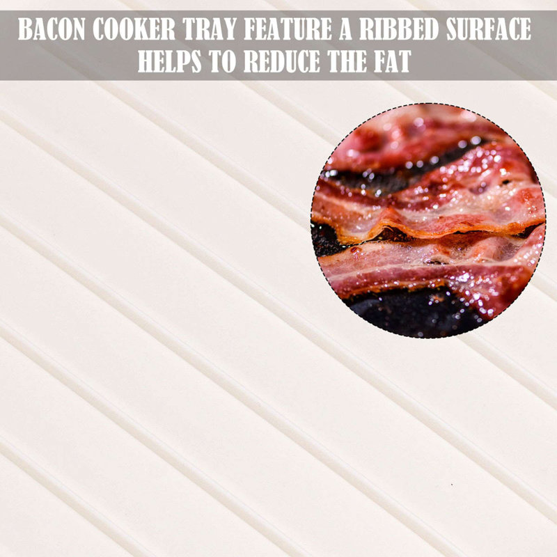 2 Pack Microwave Bacon and Egg Cooker Bacon Baking Tray Bacon Baking Utensils Microwave Oven Baking Dish