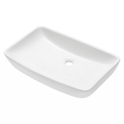 Wenty 15'' White Ceramic Rectangular Bathroom Sink