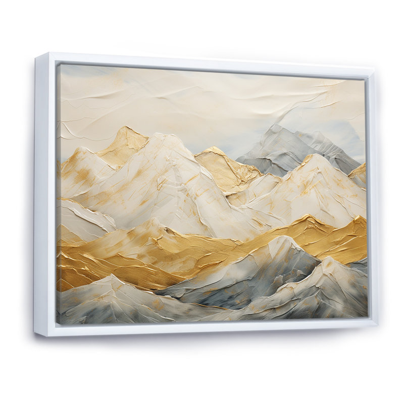 " Alpine Mountain Harmony I ", White Floater Framed, 24" H x 32" W x 1" D
