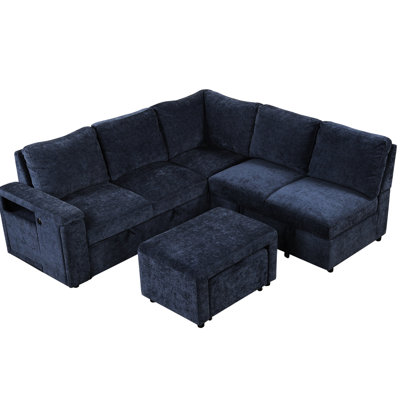 L-shaped With Port And Extra Storage Compartment - Blue Comfortable Apartment Built-in