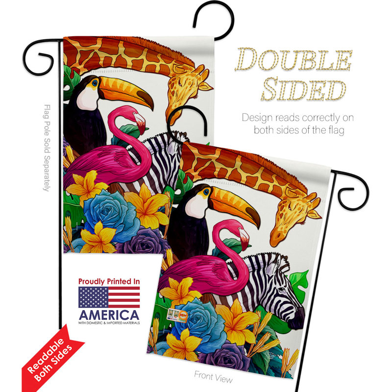 Double Sided 18.5'' H x 13'' W Polyester Animal Flag Set