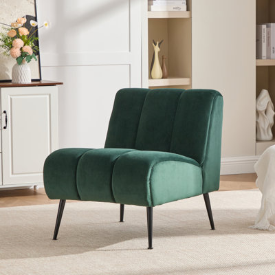 Fauteuil d'appoint rembourré capitonné sans accoudoirs