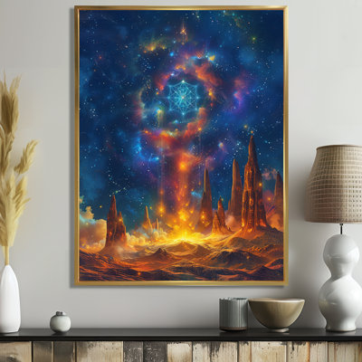 Portail magique en cristal dans le ciel - espace, art mural, salon