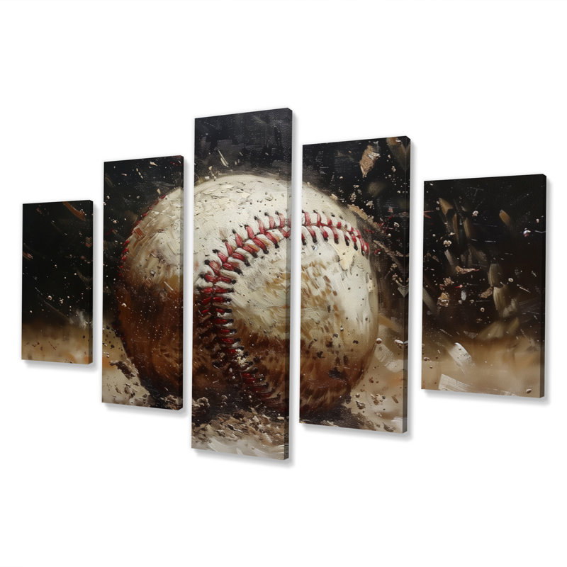 Baseball, gros plan, home run - ensemble d'art sur toile de baseball sport