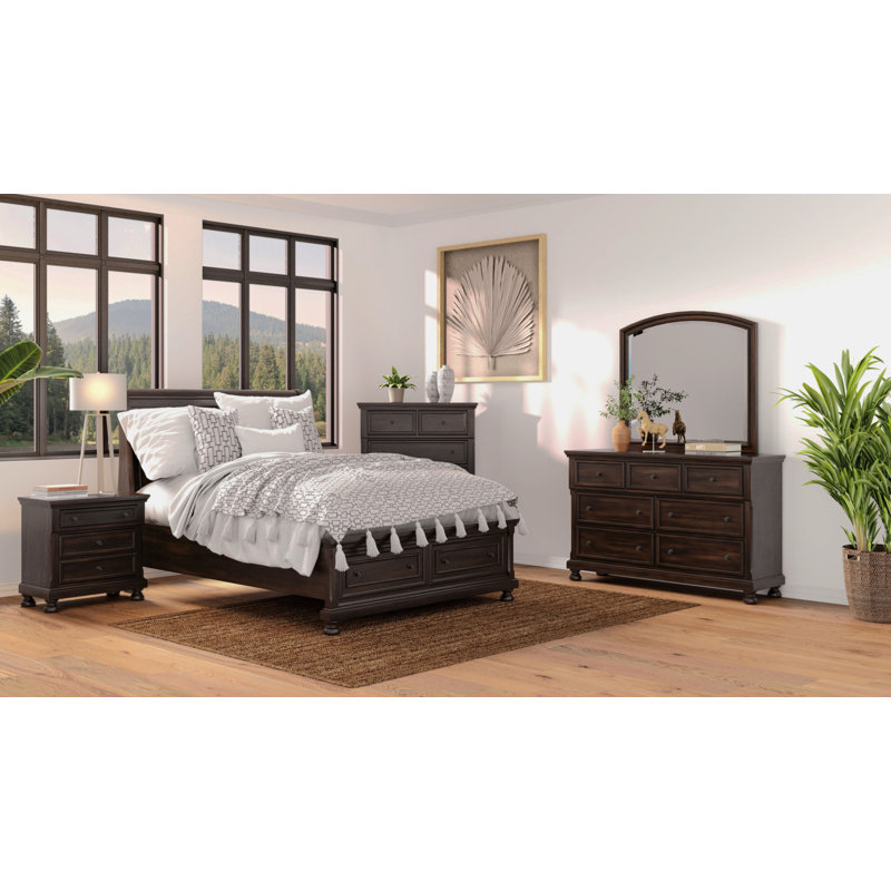 Commode 7 tiroirs pour chambre double 7 tiroirs, Brun