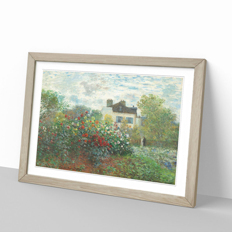 Garden in Argenteuil by Claude Monet - Picture Frame Painting, 48cm H x 65cm W x 2cm D, Oak Framed