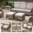 Arley 3-Piece Outdoor Wicker Curved Arms Patio Sofa With Ottomans-1125473520