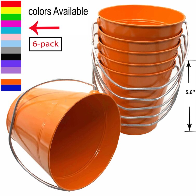 12 Pack Galvanized Metal Buckets with Handles for Party Decorations, Small  Tin Pails (4.7 in)