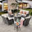 Klodjana Wicker 7 - Person Patio Conversation Set with Cushions-1223734455-1223734450