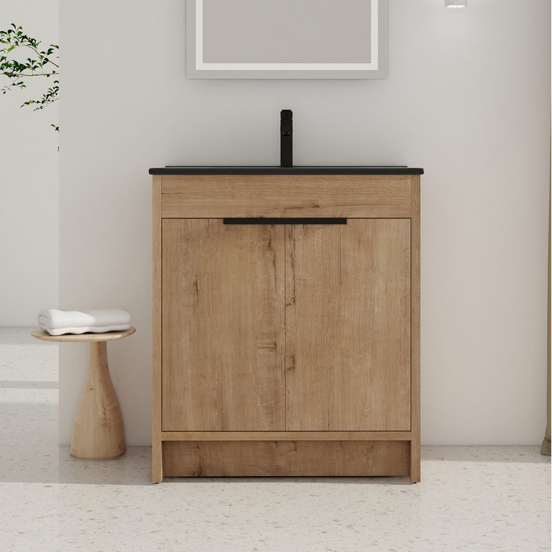 Ensemble de meuble-lavabo simple 30 po Jonisha, Noir