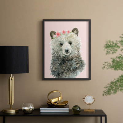 Cub Dressed Up Framed Print - Solid Wood