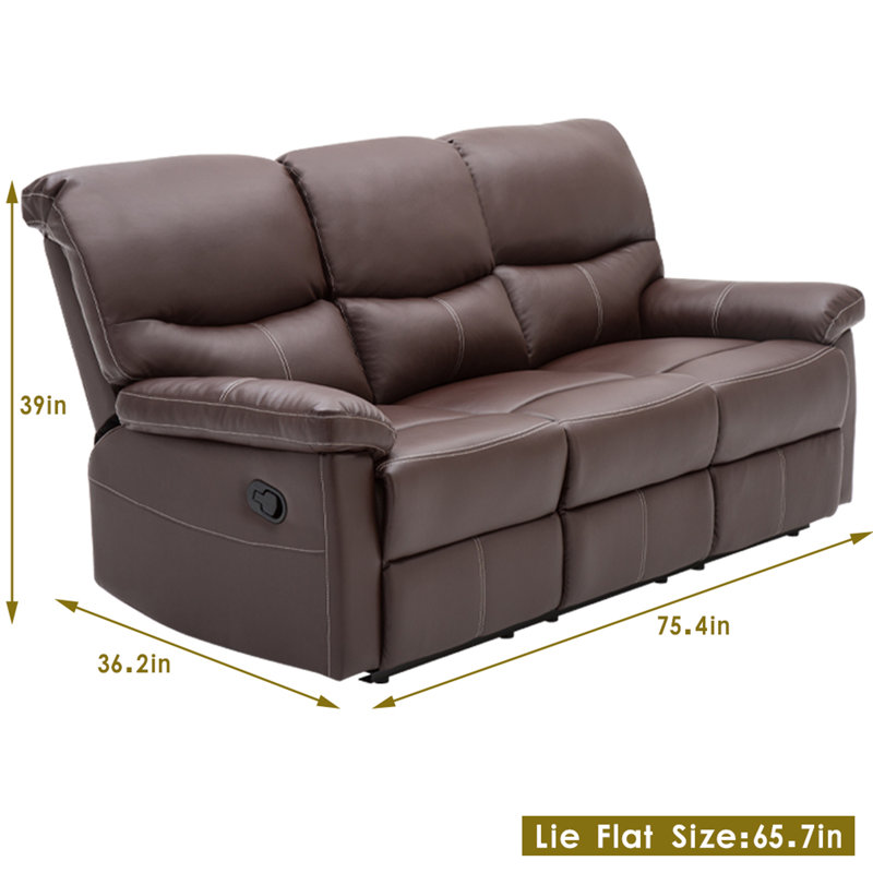 Najiyyah Faux Leather 75.4'' Reception Sofa