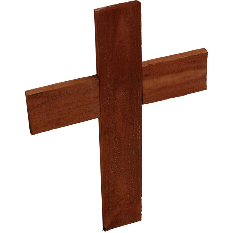 Handmade Traditional Religious & Spiritual Wall Decor, Salvage Red, 16" H x 12" W x 1.5" D
