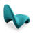 MoMa Modern Wool Blend Upholstered Metal Lounge Chair in Teal-446485686