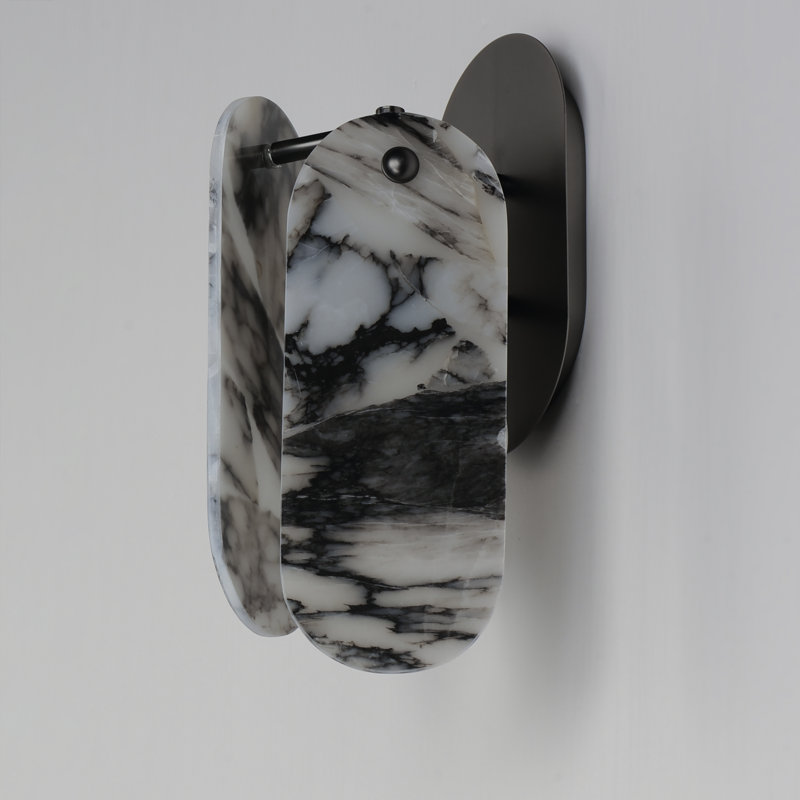 Megalith 1 - Light Armed Sconce, Gunmetal/Striae Arya