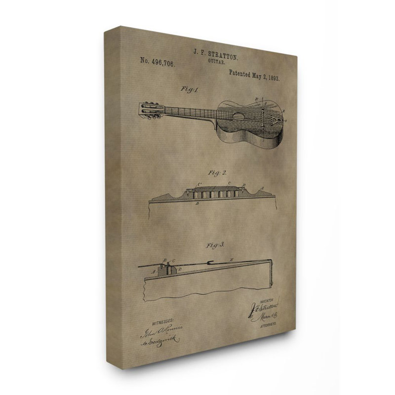 «Vernis Vintage Guitare Texture Design», impression sur toile, Toile tendue, H 20 po x l 16 po x P 1,5 po