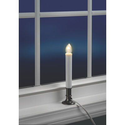 Unscented Flameless Taper Candle with Plastic Holder