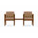 Amherst Wood Waiting Reception 2 Seat Tandem Wood Frame with Center Table