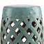 Table de bout Brandessa, tabouret de jardin en céramique avec motif en treillis tissé, table d'appoint, petite table d'appoint-298776224