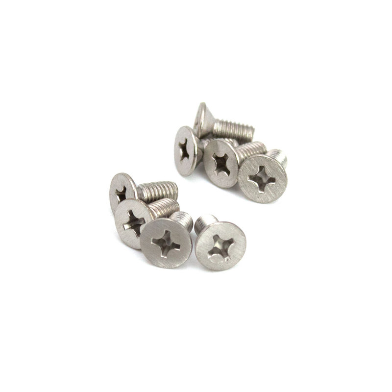Vis de plaque de charnière FHC PL6X15BN - Phillips HD 6 mm x 15 mm - nickel brossé - paquet de 8, Brushed Nickel