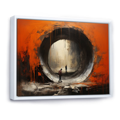Tunnel orange avec portail abstrait I