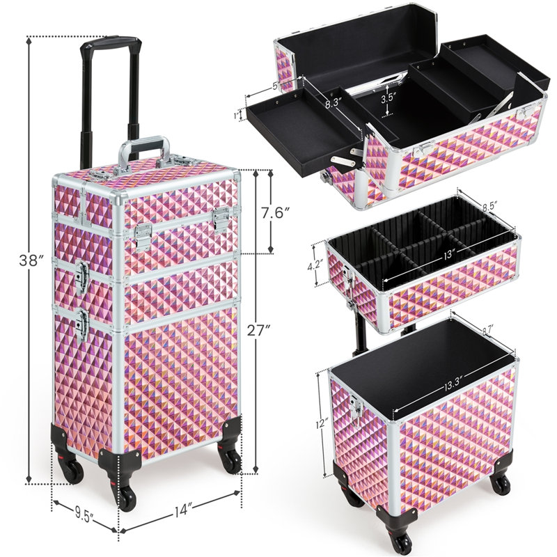Organisateur de maquillage Lundys, Rose