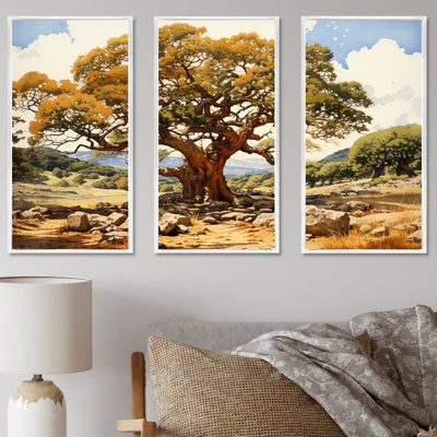 Tree Oaks Simplicity - ensemble de reproduction d'art mural chêne