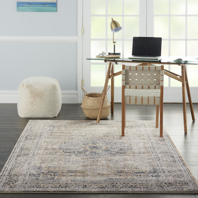 Tapis beige Freeda, Rectangle 3 pi 9 po x 5 pi 9 po