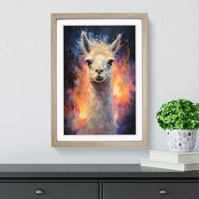 Llama Realism - Single Picture Frame Print on Wood