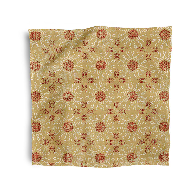 Polyester Floral Square Napkin, Yellow