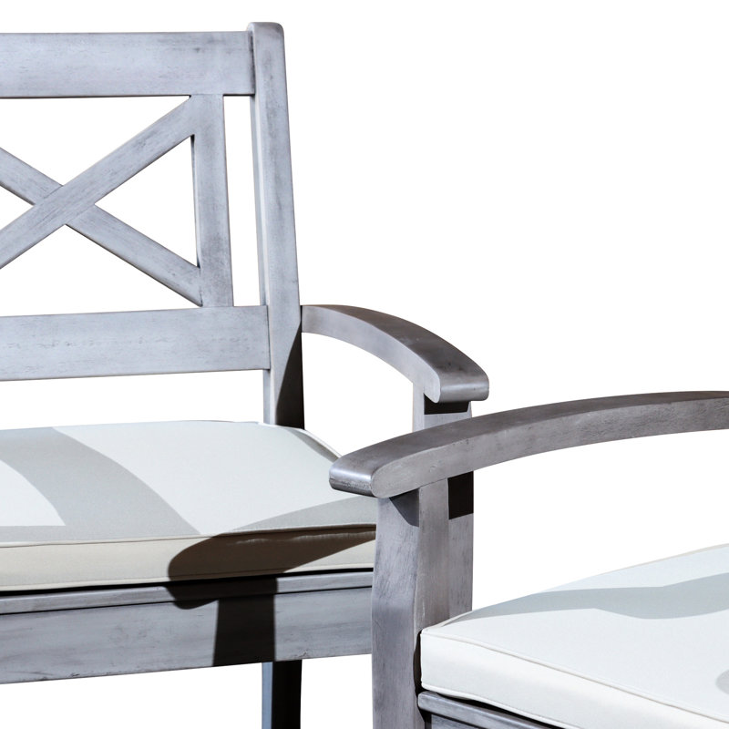 De 2 chaises de salle à manger gris argenté - fabrication en bois massif pour recevoir à l'extérieur (2) pour compléter un patio élégant