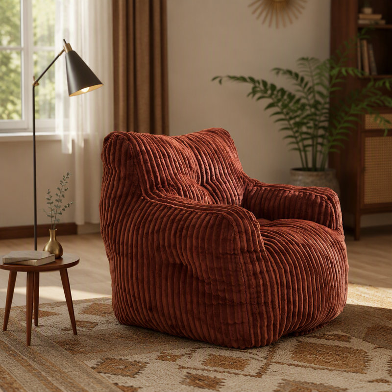 Fauteuil à billes Soft Velvetoy, Red Corduroy