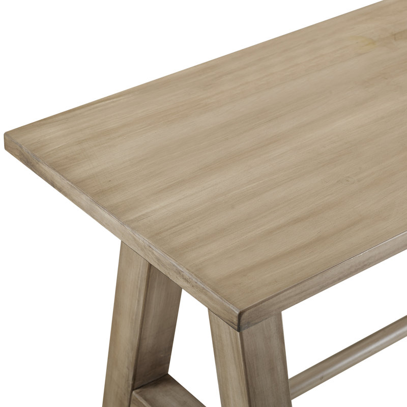 Banc en bois Falone, Blanc antique, H 17 po x l 16 po x P 50 po